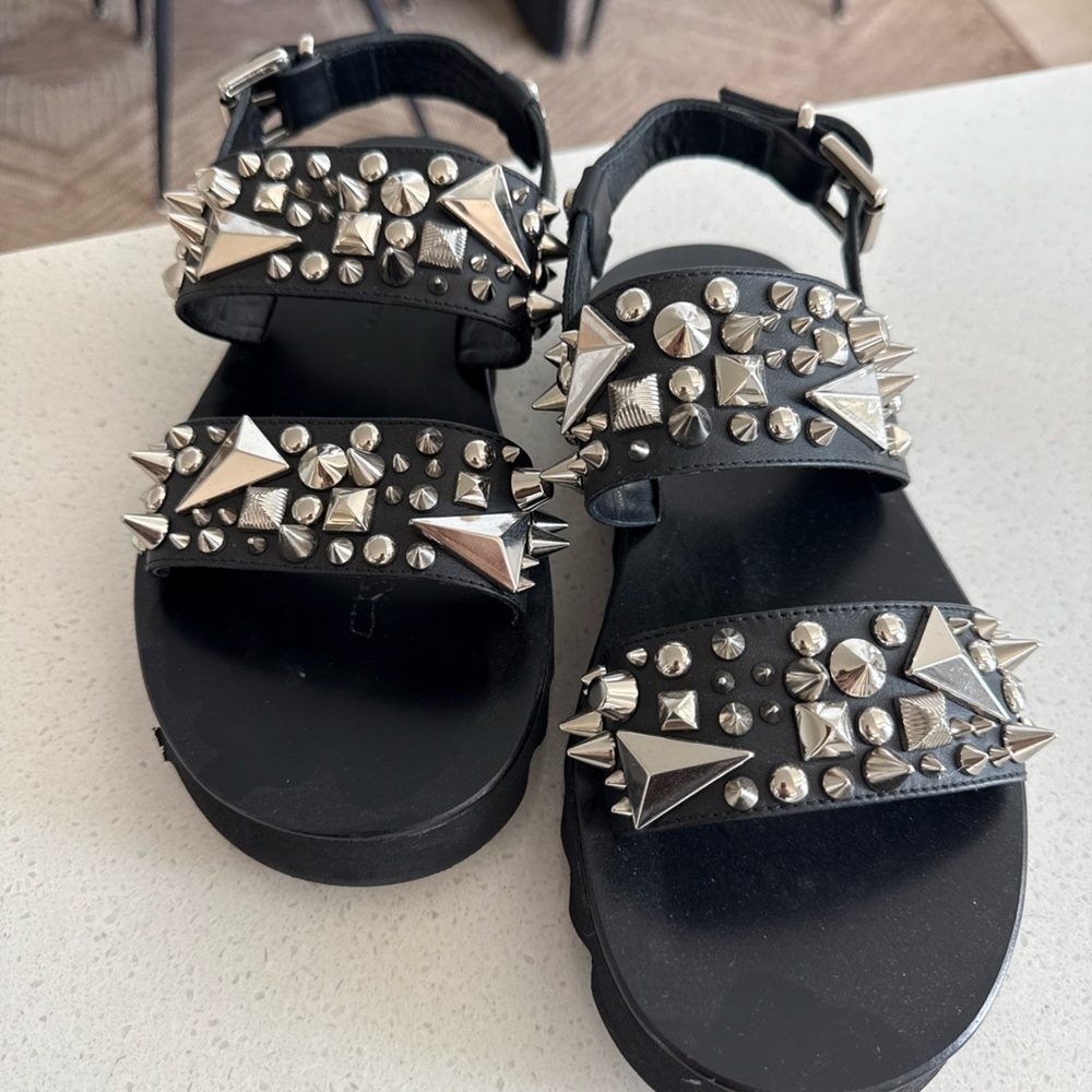 Studded Black  Sandals